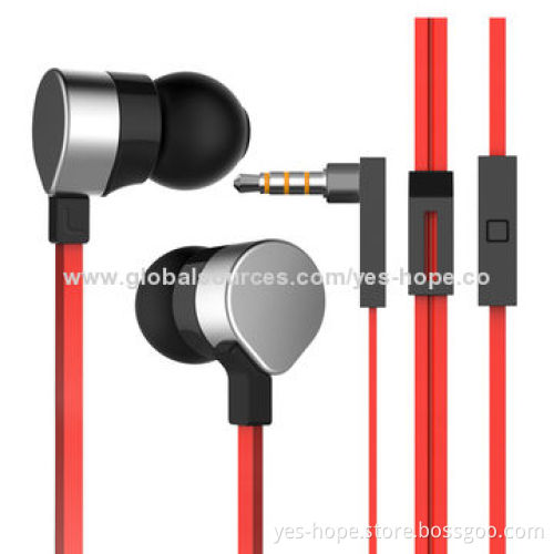 New stereo metal earphone with flat cable